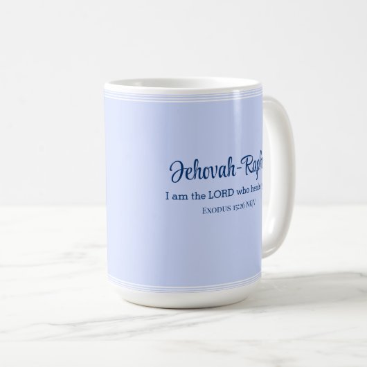 Ich bin der Herr, der dich heilt Verse Light Blue Kaffeetasse (VorderseiteRechts)