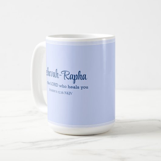 Ich bin der Herr, der dich heilt Verse Light Blue Kaffeetasse (Vorderseite Links)