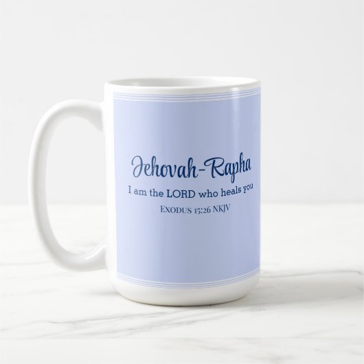 Ich bin der Herr, der dich heilt Verse Light Blue Kaffeetasse (Links)