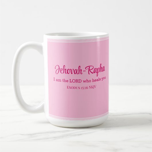 Ich bin der Herr, der dich heilt Verse Light Pink Kaffeetasse (Links)