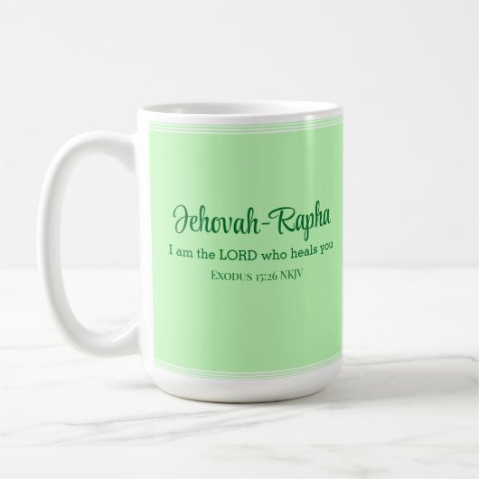 Ich bin der Herr, der dich heilt Verse Minze Grün Kaffeetasse (Links)