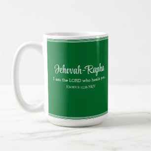 Ich bin der Herr, der dir Bibelverse Grün heilt Kaffeetasse