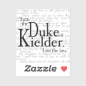 Ich bin der Herzog von Kielder, Aufkleber (Blatt)