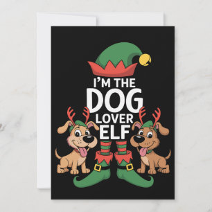 Ich bin der Hunde-Liebhaber-Elf, passend zum Weihn Feiertagskarte