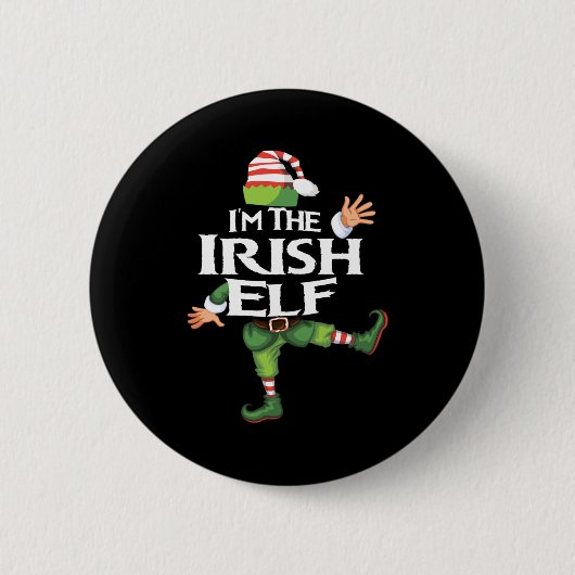 Ich bin der irische Elf Weihnachtsabend Xmas-Elf-T Button (Vorderseite)