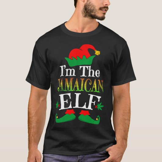 Ich bin der jamaikanische Elf Weh Weihnachtselfen  T-Shirt (Vorderseite)