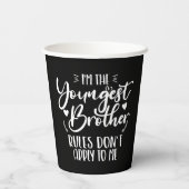Ich bin der jüngste Bruder Sarcastic Bruder Cool Pappbecher (Rückseite)