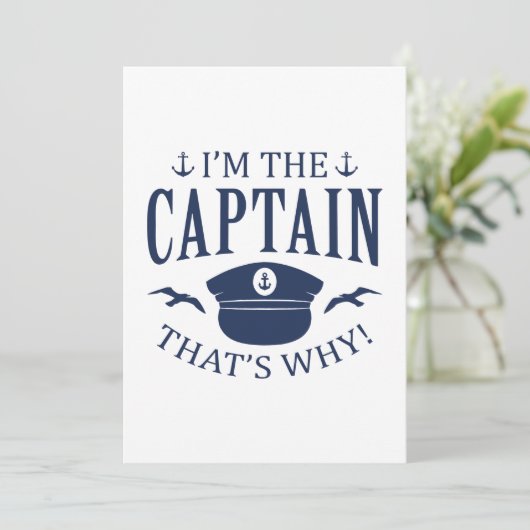 Ich bin der Kapitän Dankeskarte (Stehend Vorderseite)