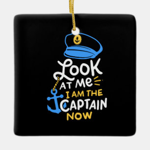 Ich bin der Kapitän, der jetzt Captain Gift bootet Keramikornament