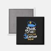 Ich bin der Kapitän, der jetzt Captain Gift bootet Magnet (Vorderseite/Rückseite)