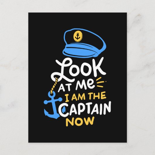 Ich bin der Kapitän, der jetzt Captain Gift bootet Postkarte (Vorderseite)
