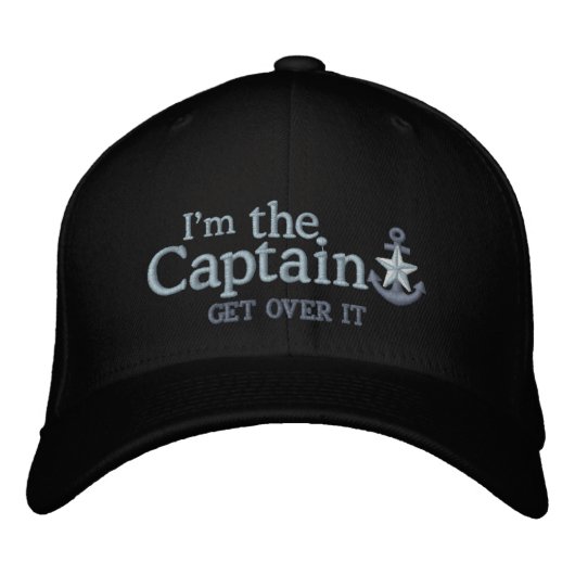 Ich bin der Kapitän Spaß Nautical Silver Star Anke Bestickte Baseballkappe (Vorderseite)