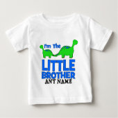 Ich bin der KLEINE BRUDER! Custom Dinosaur-Geschen Baby T-shirt (Vorderseite)