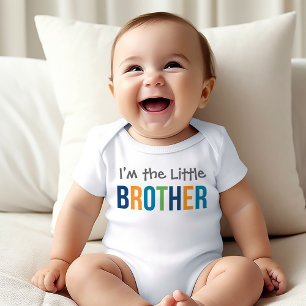 Ich bin der kleine Bruder, der moderne, farbenfroh Baby Strampler