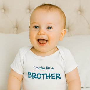 Ich bin der kleine Bruder, moderner, bunter Jungen Baby Strampler
