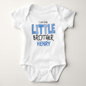 Ich bin der kleine Bruder Whimsical Blue Niedlich Baby Strampler (Vorderseite)