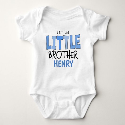 Ich bin der kleine Bruder Whimsical Blue Niedlich Baby Strampler (Vorderseite)
