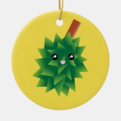 Ich bin der König der Früchte Durian Kawaii Manga Keramikornament (Vorne)