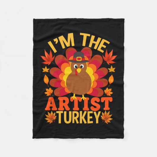 Ich bin der Künstler Türkei Funny Fall Herbst Than Fleecedecke (Vorderseite)
