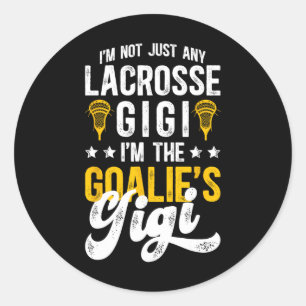 Ich bin der Lacrosse Goalie Gigi von einem Lacross Runder Aufkleber