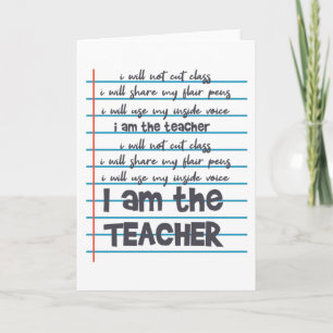 ICH BIN DER LEHRER Lehrer Sagt Lehren Lieblingsleh Karte