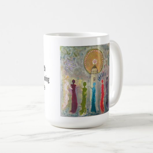 ICH BIN der Leuchtturm Becher mit Originalkunst Kaffeetasse (VorderseiteRechts)