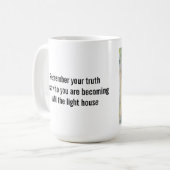 ICH BIN der Leuchtturm Becher mit Originalkunst Kaffeetasse (Vorderseite Links)