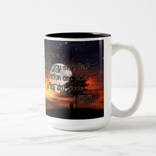 Ich bin der Lieblingssohn-Tasse der Mama Zweifarbige Tasse (Rechts)