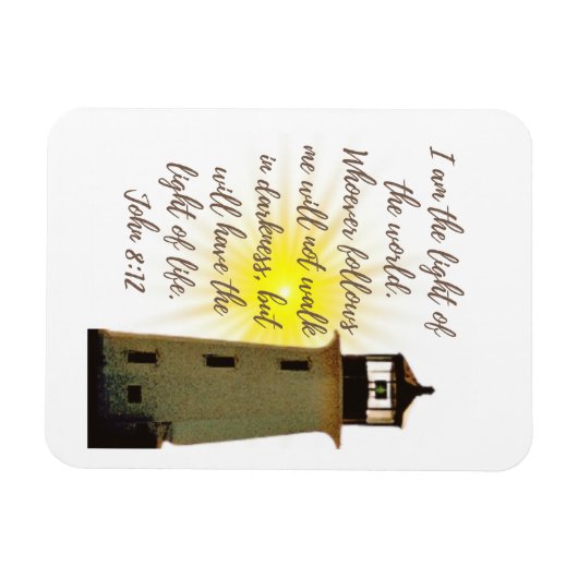 Ich bin der Light John 8:12 mit dem Leuchtturm Magnet (Horizontal)