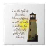 Ich bin der Light John 8:12 mit Light House Fliese (Vorderseite)