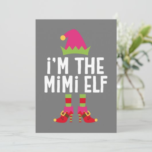 Ich bin der Mimi Elf, der Weihnachtskostüm gleicht Einladung (Stehend Vorderseite)
