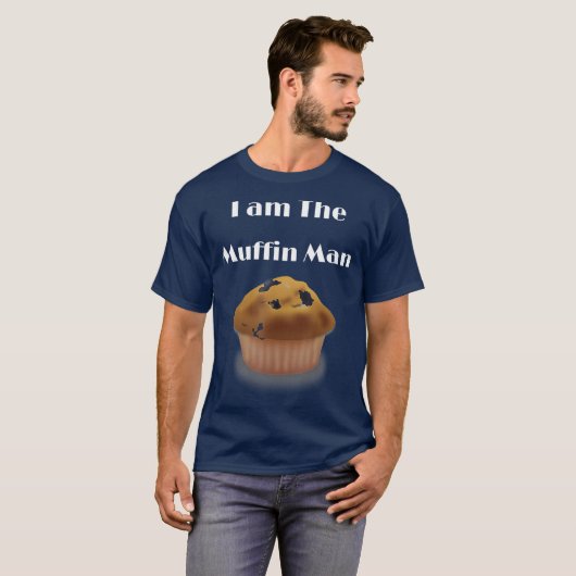 Ich bin der Muffin Man, der Blueberry Muffin darst T-Shirt (Vorne ganz)