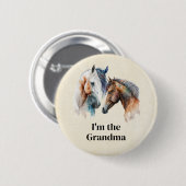 Ich bin der Oma Beautiful Horses Western Boho Button (Vorne & Hinten)