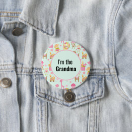 Ich bin der Oma Süße Tier Pattern Button