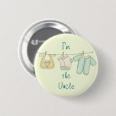 Ich bin der Onkel Cute New Baby Button (Vorne & Hinten)