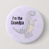 Ich bin der Opa Niedlich prähistorischer Dinosauri Button (Vorderseite)