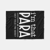 Ich bin der Para, den sie dir von Paraprofessional Fleecedecke (Vorderseite (Horizontal))