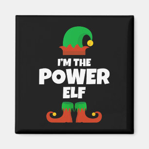 Ich bin der Power Elf Familie Pajama Weihnachtslus Magnet