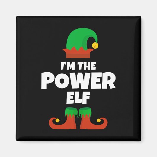 Ich bin der Power Elf Familie Pajama Weihnachtslus Magnet (Vorne)