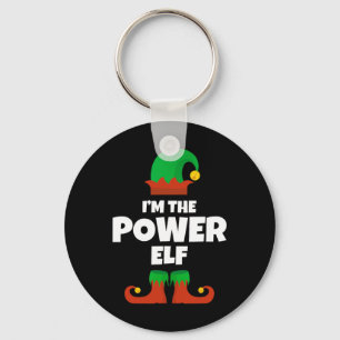 Ich bin der Power Elf Familie Pajama Weihnachtslus Schlüsselanhänger