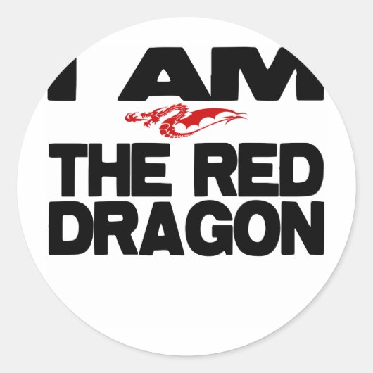 Ich bin der rote Drache Runder Aufkleber (Vorderseite)