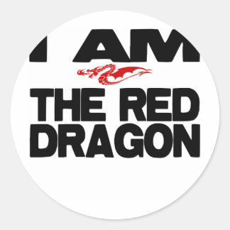 Ich bin der rote Drache Runder Aufkleber