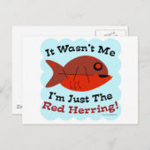 Ich bin der Rote Hering Postkarte (Vorne/Hinten)