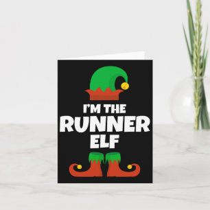 Ich bin der Runner Elf Familie Pajama Weihnachtslu Karte