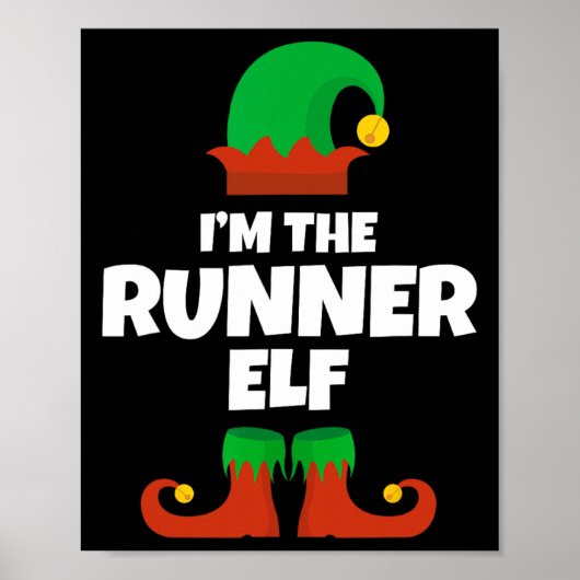 Ich bin der Runner Elf Familie Pajama Weihnachtslu Poster (Vorne)