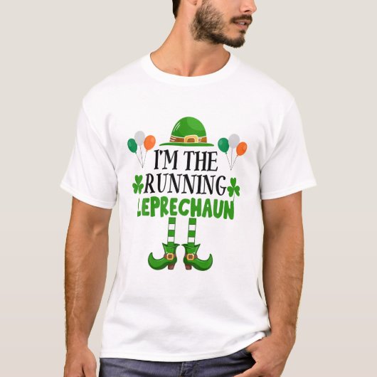 Ich bin der Running Leprechaun St Patricks Day Run T-Shirt (Vorderseite)