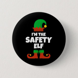 Ich bin der Safety Elf Family Pajama Weihnachtsbea Button