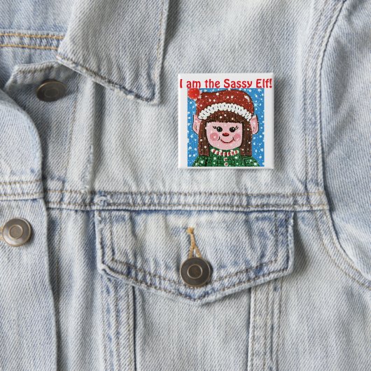 Ich bin der Sassy Elf Hut Button (Beispiel)