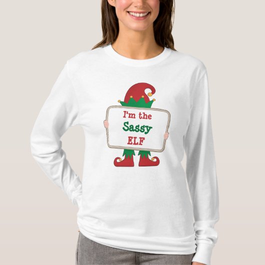 Ich bin der Sassy Elf | Personalisierter Weihnacht T-Shirt (Vorderseite)