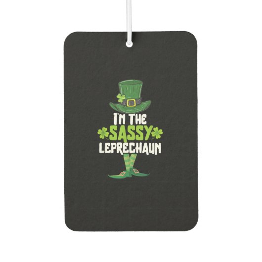 Ich bin der Sassy Leprechaun, der zum St. Patrick' Autolufterfrischer (Vorderseite)